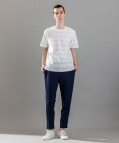 JOSEPH HOMME 新柄【ストレッチ/洗える】ジャガードボーダー　クルーネックTシャツ