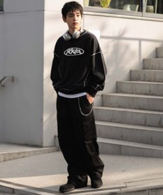 WEGO 【ユニセックス着用ITEM】ショートカラーステッチサガラロゴプルオーバー