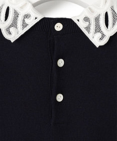 23区 S 【洗える/吊り干しOK】ヴィスコースストレッチ レース襟 ワンピース