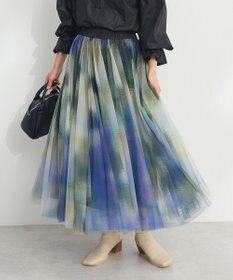 CRAFT STANDARD BOUTIQUE アート柄プリントチュールスカート