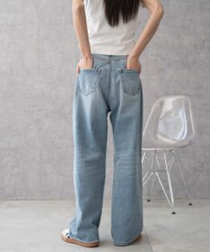 WEGO 【新色追加/美脚/XSSMLサイズ展開】ストレートデニムパンツ