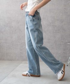 WEGO 【新色追加/美脚/XSSMLサイズ展開】ストレートデニムパンツ