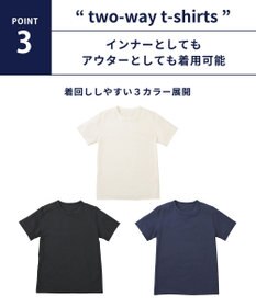 WACOAL MEN インナー　3分袖　綿100％　吸汗速乾　抗菌防臭　クルーネック　アウターとしても着用可能　/ブロス　GL5300
