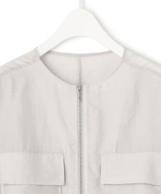 ICB L 【洗える】リヨセルナイロンワッシャー ノーカラーブルゾン