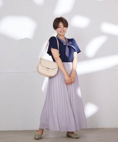 Tiaclasse 【洗える】配色リボンタイブラウス