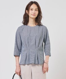 J.PRESS LADIES S リネンminiチェック プルオーバー ブラウス