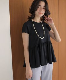 組曲 【WEB限定】トリコットジャージー ペプラムカットソー