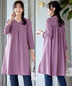 Tiaclasse 【洗える】バックギャザーハートネックAラインワンピース