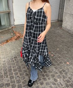 WEGO チェックイレヘムキャミワンピース