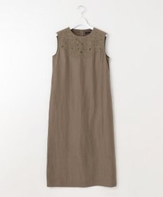 自由区 【洗える】エンブロイダリーノースリーブ ワンピース