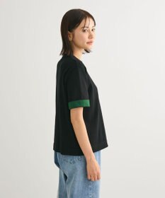 Green Parks 袖裏配色５分袖ニットプルオーバー