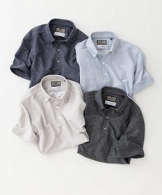 GOTAIRIKU 麻混・襟しっかり【洗える/通気性】ノルマンディーリネン ボタンダウンポロシャツ(25年モデル)