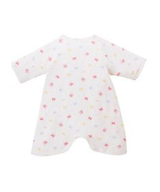 MIKI HOUSE HOT BISCUITS 【50-60cm】 フライス素材の総柄コンビ肌着