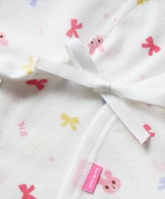 MIKI HOUSE HOT BISCUITS 【50-60cm】 フライス素材の総柄コンビ肌着