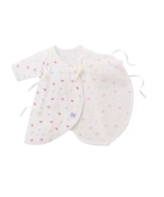 MIKI HOUSE HOT BISCUITS 【50-60cm】 フライス素材の総柄コンビ肌着