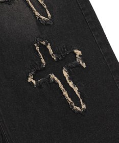 WEGO 【ユニセックス着用ITEM】フリンジデニムパンツ