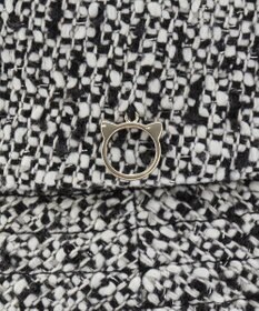 MOONBAT PAUL & JOE ACCESSOIRES 【サイズ調整可】ネコチャーム付ツイードバケットハット UV