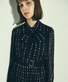 GRACE CONTINENTAL ドットストライププリントワンピース