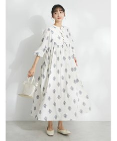 CRAFT STANDARD BOUTIQUE インド綿混フラワーモチーフワンピース