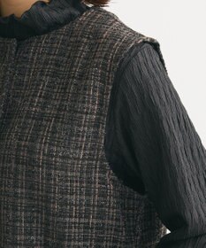 Green Parks ラメツィードペプラムベスト