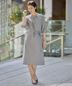 J.PRESS LADIES L 【洗える・UV加工・吸水速乾】OXIJEWELストレッチ ワンピース