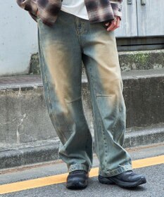 WEGO イージーバレルレッグデニムパンツ2