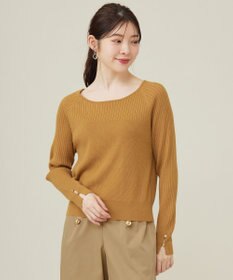 ANY SIS 【ウールブレンドシリーズ】ベースネックリブコンビ ニット