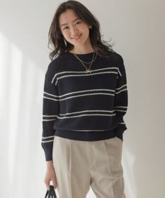 組曲 ボーダーレース ニット