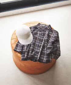 23区 【見上愛さん着用】ハイツイストシアーチェック クロップド シャツ