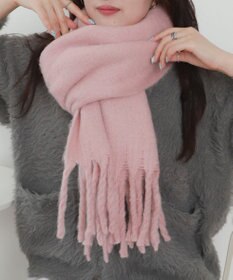 WEGO 【マフラー/ユニセックス着用】ワイドフリンジストール