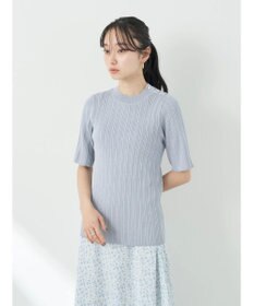 earth music&ecology ショルダーボタンリブニットプルオーバー