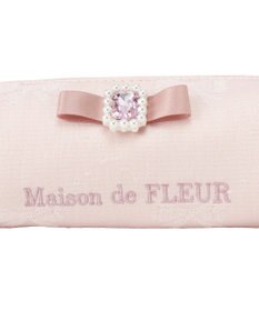 Maison de FLEUR リボンジャカードパールビジューロングポーチ