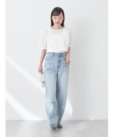 earth music&ecology 刺繍パフスリーブブラウス