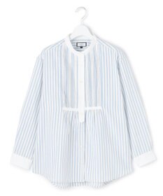 J.PRESS YORK STREET 【WOMEN】ピンタック バンドカラーストライプブラウス
