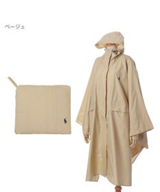 MOONBAT POLO RALPH LAUREN(ポロ ラルフローレン) ポロポニー ポケッタブル レインポンチョ レインコート 無地 フード 収納袋 ロゴ入 レディース