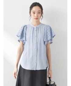 earth music&ecology レースラッフルブラウス