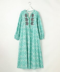 自由区 S ダマスクプリントエンブロイダリー ワンピース