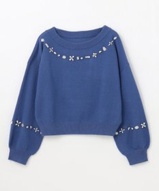 GRACE CONTINENTAL マルチビジューニットトップ