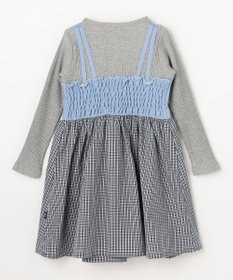 組曲 KIDS 【110-140㎝】 チェックドッキング ワンピース