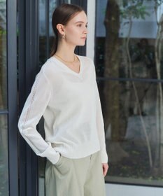 BEIGE， ARSENOPY / コットンドライタッチ Vネックニット