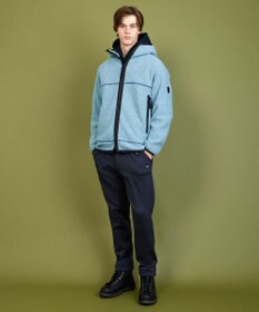 JOSEPH ABBOUD MOUNTAIN 【軽量/リサイクルウール使用】ヘリンボンウールフリース フーディ