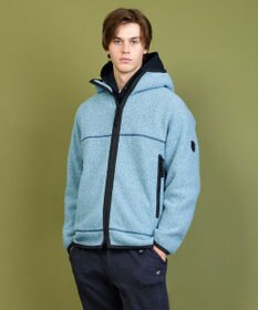 JOSEPH ABBOUD MOUNTAIN 【軽量/リサイクルウール使用】ヘリンボンウールフリース フーディ