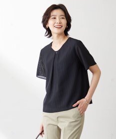J.PRESS LADIES 【イージーケア】シアーストライプ カットソー