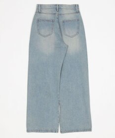 WEGO ダメージストレートデニムパンツ