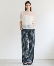 BEIGE， QUARTZ / 側章コンビ ストライプパンツ