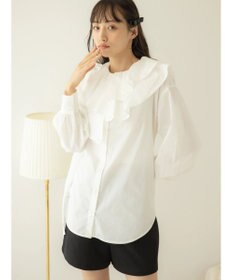 earth music&ecology ラッフルフリルチュニックブラウス