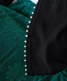 Tiaclasse 【洗える】パール付きパフスリーブカーディガン