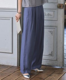 自由区 【カタログ掲載・セットアップ対応・接触冷感・UVケア・洗える】エアリーツイルワイド パンツ ブルーグレー