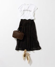 23区 S 【接触冷感/洗える】BON-PRESAGE ロゴ フレンチスリーブ Tシャツ