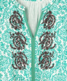 自由区 S ダマスクプリントエンブロイダリー ワンピース